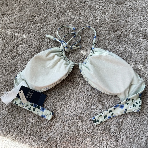 NWT Abercrombie Floral Bikini Set - Size M - Matching Top & Bottom - Green Blue - Picture 6 of 7